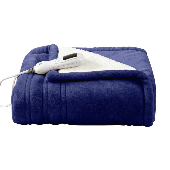 Sherpa Heated Electric Throw Blanket – Adjustable Heat for Personalized Comfort