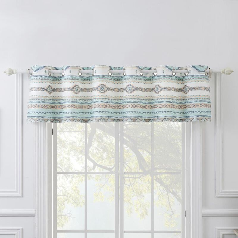 Greenland Home Fashions Barefoot Bungalow Phoenix Window Valance - 84x16", Turquoise