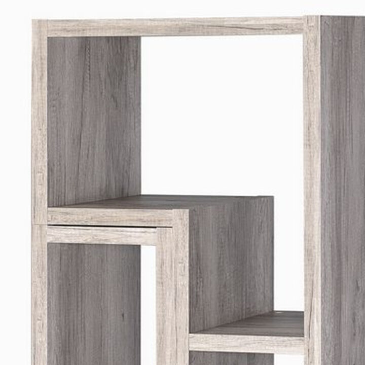 Modern Style Wooden Bookcase, Gray-Benzara