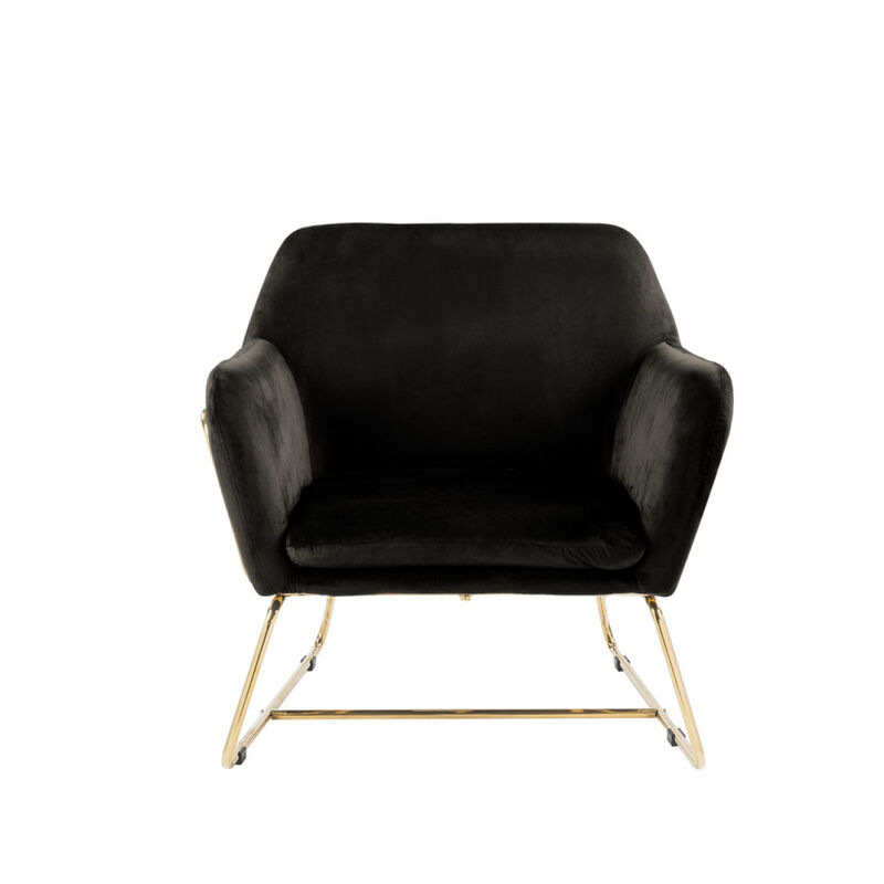 Keira Velvet Accent Chair With Metal Base