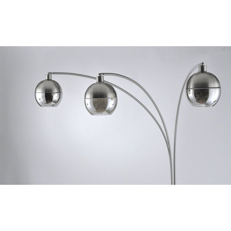 NOVA OF CALIFORNIA Orson 3 Light Arc Floor Lamp - 84″, Matte Black, Brushed Nickel