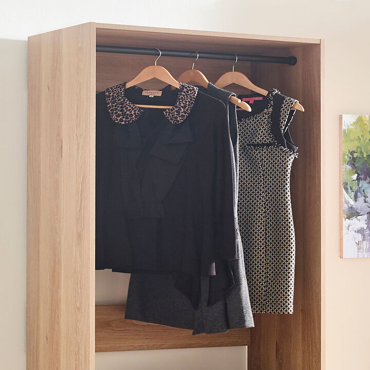 Prosper 32" Oak Wood Walk-in Closet with Three Shelves