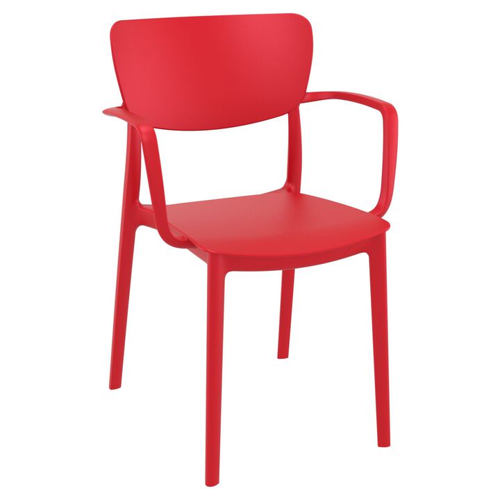 33" Gray Solid Stackable Patio Dining Arm Chair