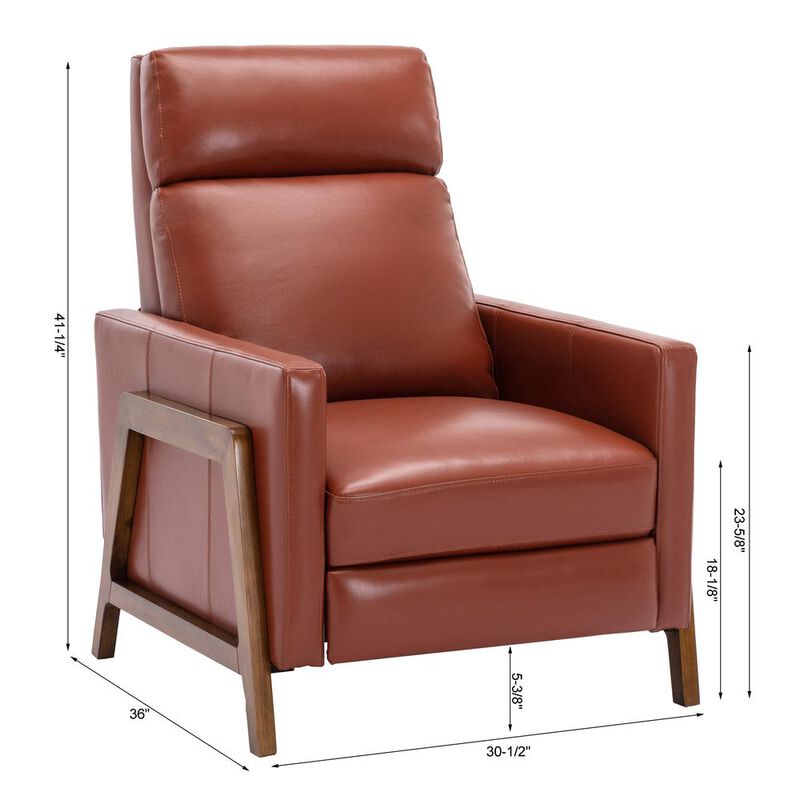 Comfort Pointe Reed Leather Push Back Recliner - Caramel
