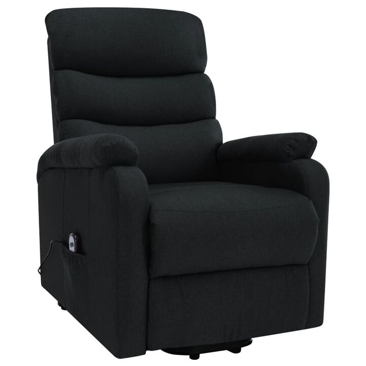 Power Lift Massage Recliner Black Fabric