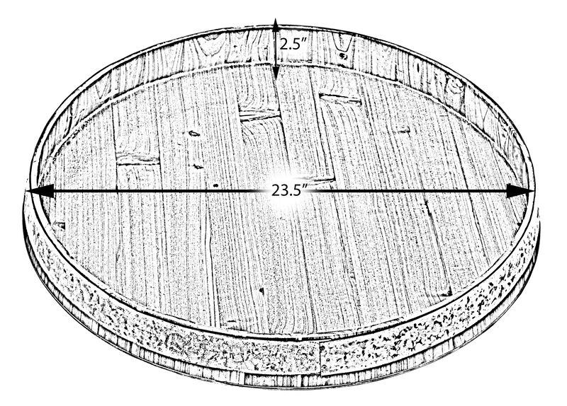 Large Barrel Head Decorative Storage Serving Tray