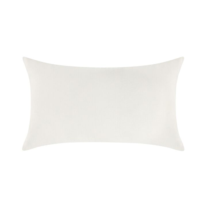 Paula Lumbar King Pillow Sham, Soft Ivory Stone Washed Hemp, 20x36 - Benzara