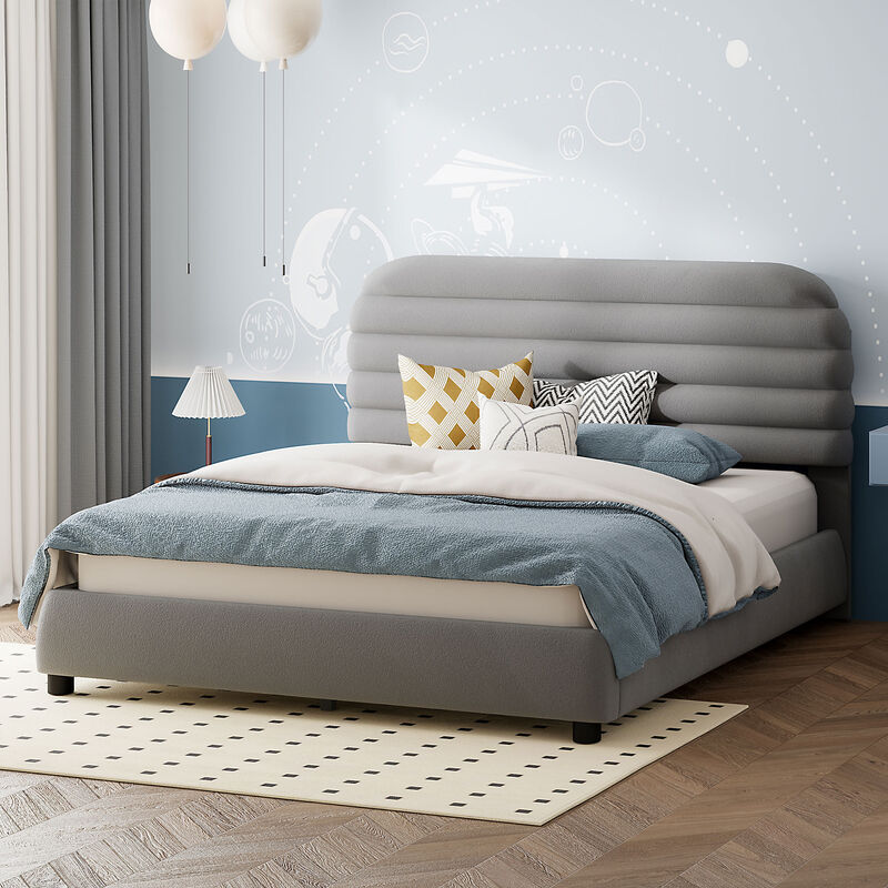 Merax Velvet Upholstered Platform Bed