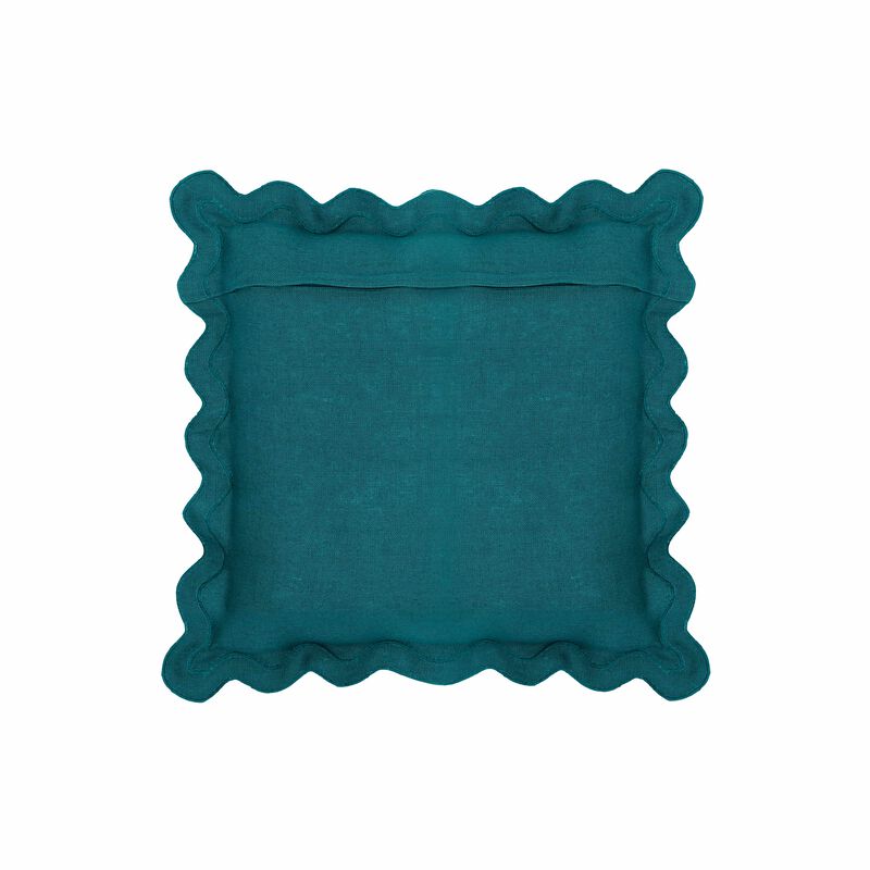 Scalloped Edge Magenta and Pink Cotton Velvet Throw Pillow