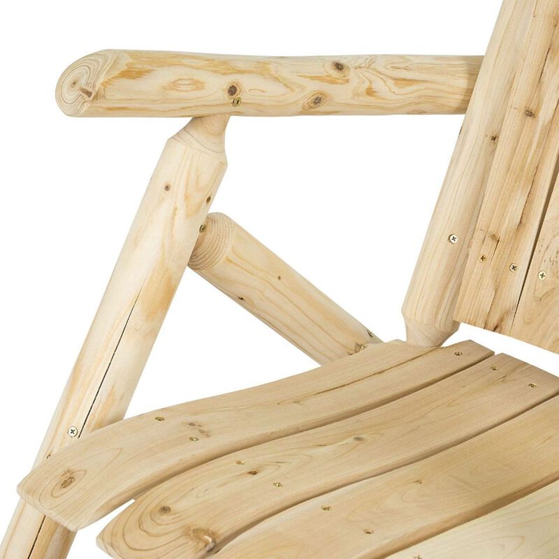 Hivvago Outdoor Wooden Log Rocking Chair - Adirondack Style