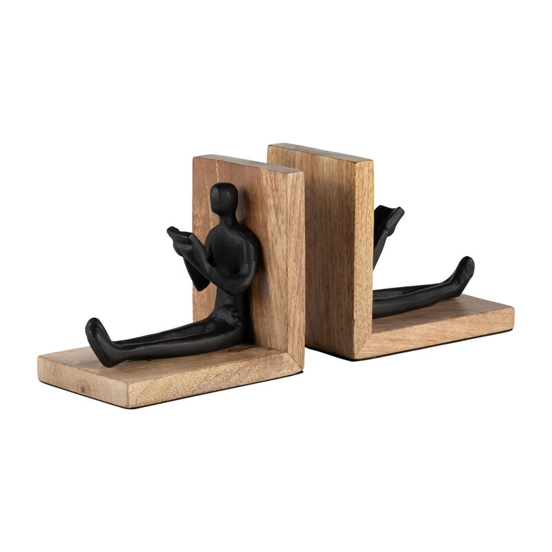 Aluminum Reading Man Bookends