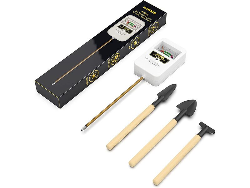 SONKIR Soil Moisture Meter, 4-in-1 Soil Ph Meter, Soil Tester for Nutrients