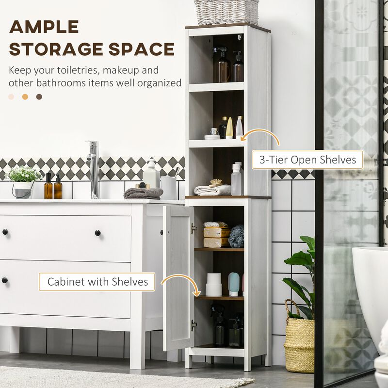 Antique White Storage: Tall Freestanding Bathroom Cabinet