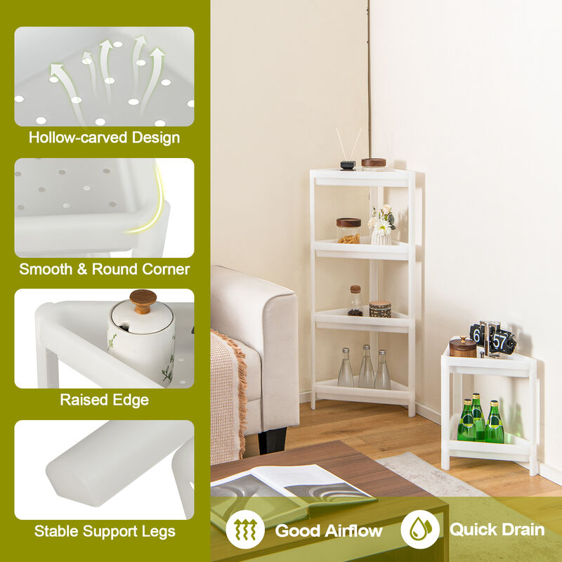 2 Pack 3-Tier Detachable Floor Corner Shower Shelf with Drainage Holes