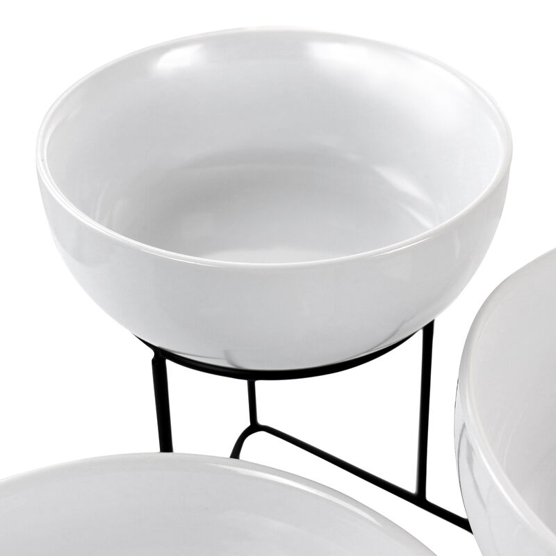 Gibson Elite 4 Piece Bowl Set with Metal Rack