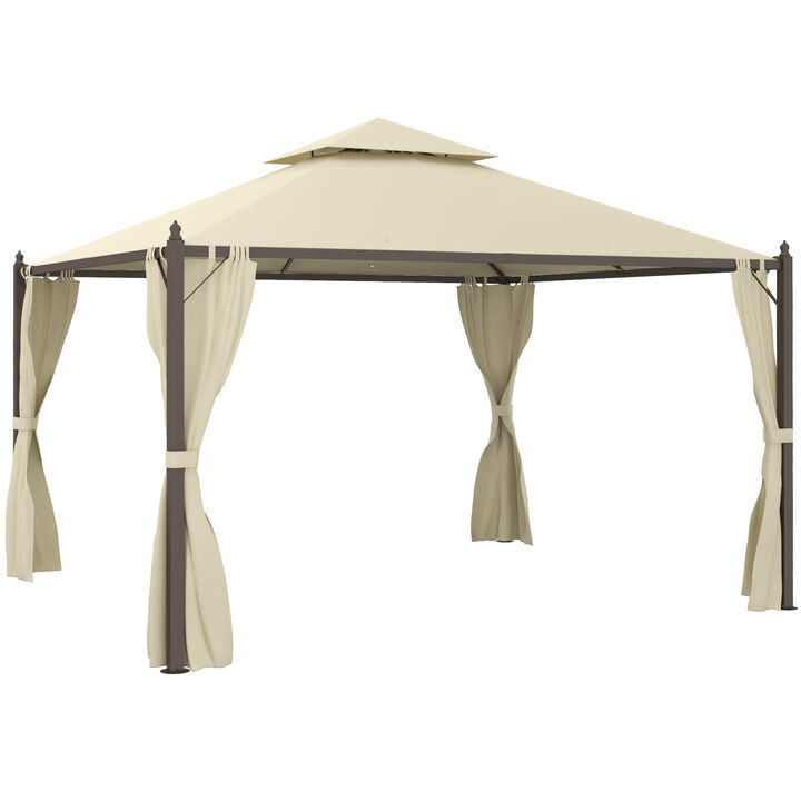 Gazebo Double-tier 10ft�12ft Shelter Shade Awning Canopy Patio Curtain Outdoor