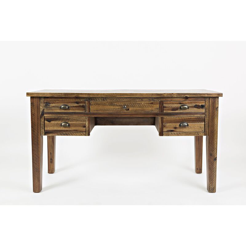 Jofran Artisan's Craft Rustic Farmhouse Distressed Acacia 5-Drawer Desk