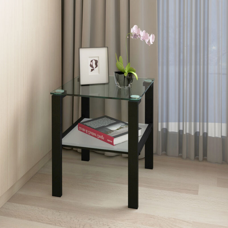 Small Round Glass Tea Table & Bedroom Corner Side Table