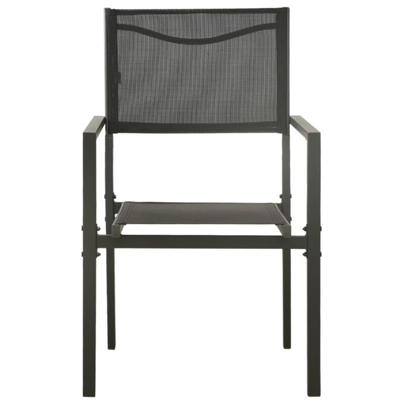 vidaXL Patio Chairs 4 pcs Textilene and Steel Black and Anthracite