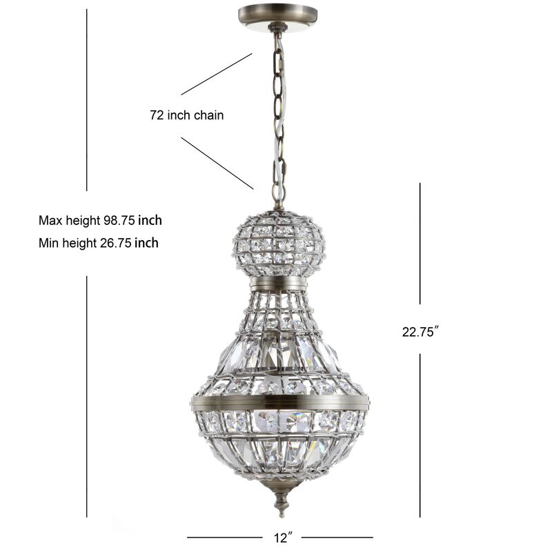 Regina Crystal/Metal Empire LED Pendant