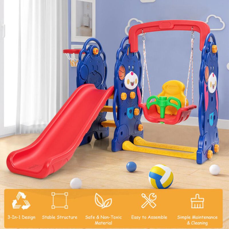 Hivvago 3-in-1 Toddler Climber and Swing Playset