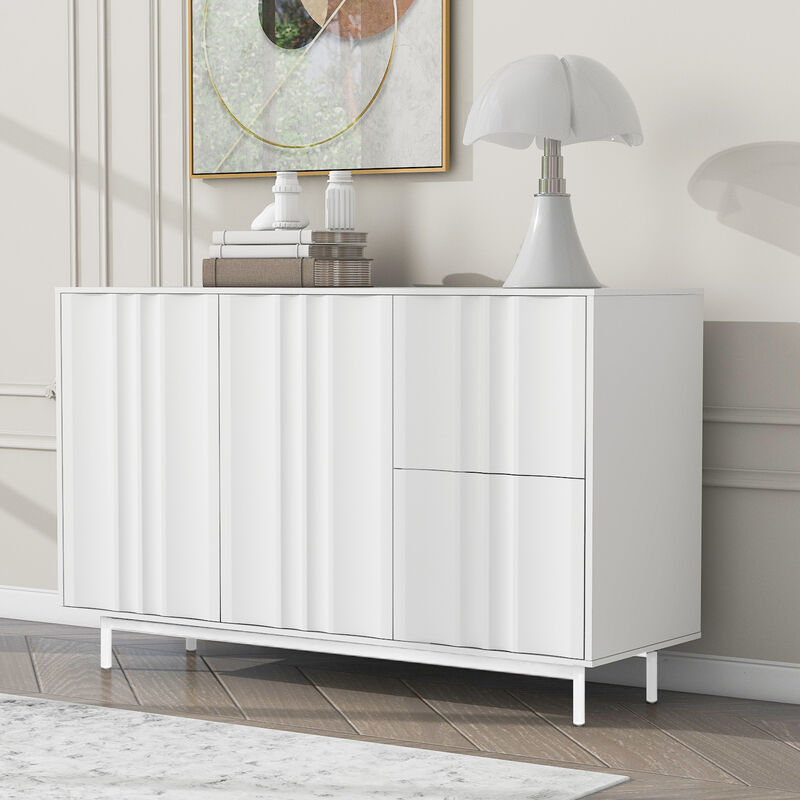 Merax Wave Pattern Storage Cabinet MDF