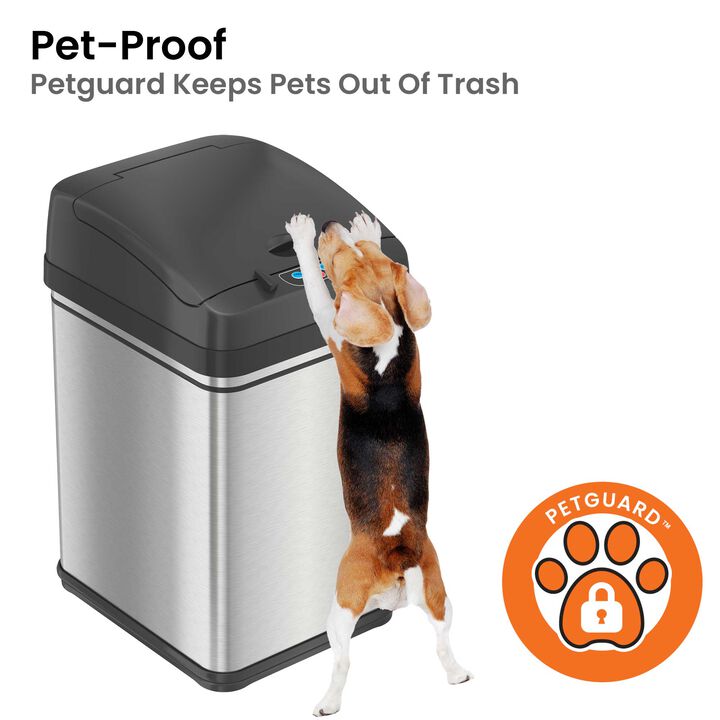iTouchless 8 Gallon / 30 Liter Sensor Trash Can with Pet-Proof Lid