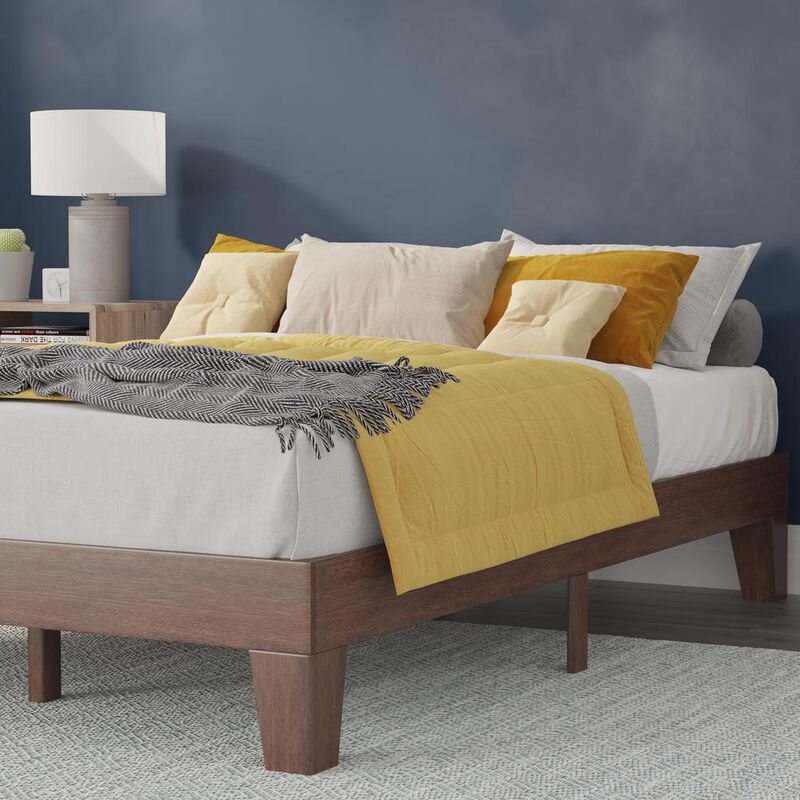 Flash Furniture Wood Full Platform Bed with Wooden Support Slats, No Box Spring Required