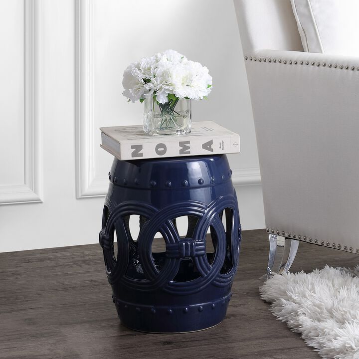 Lucky Coins Chinese Ceramic Drum Garden Stool