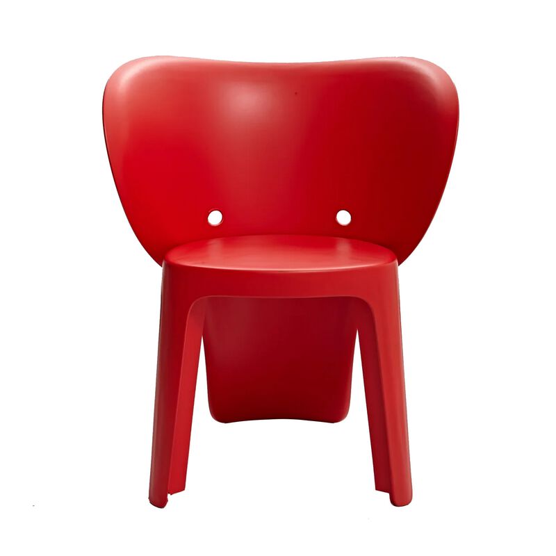 Fyna 16 Inch Kids Chair Set of 4, Curved Back, Elephant Trunk Design, Red - Benzara