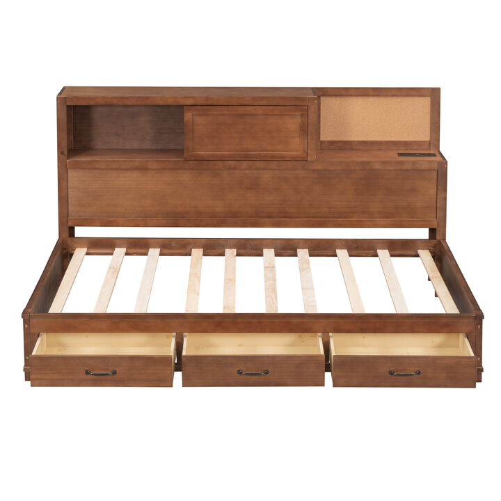 Merax Daybed Frame with 3 Storage Drawers
