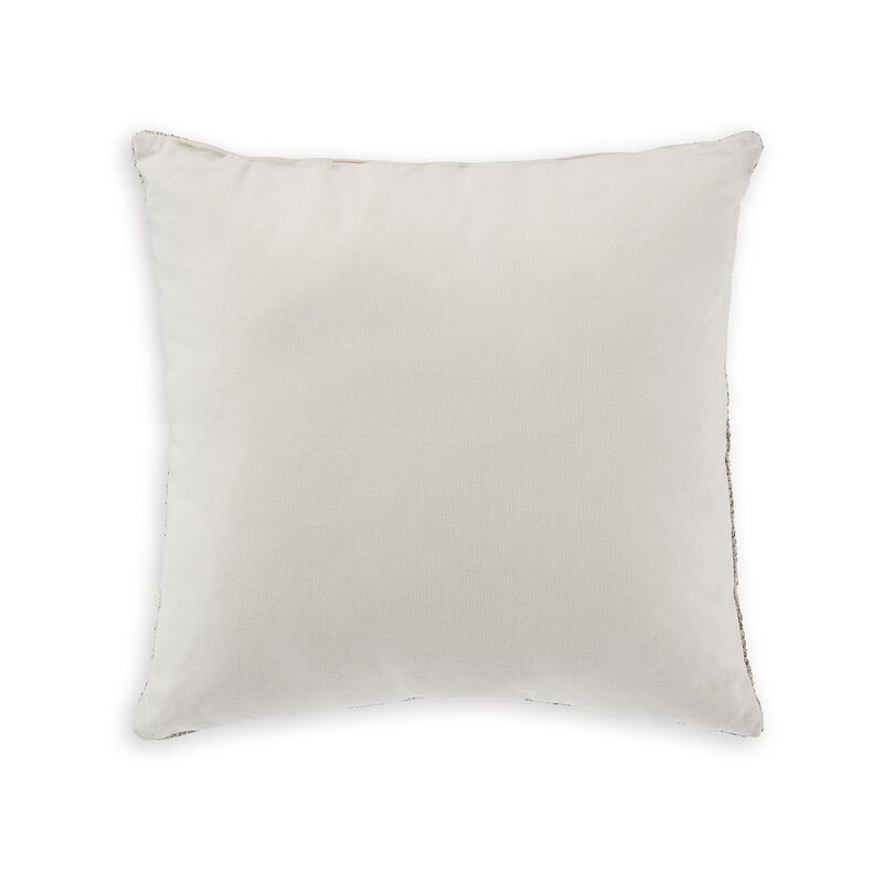 Throw Pillow Set of 4, 20 Inch Square, Brown and White Cotton Woven Texture -