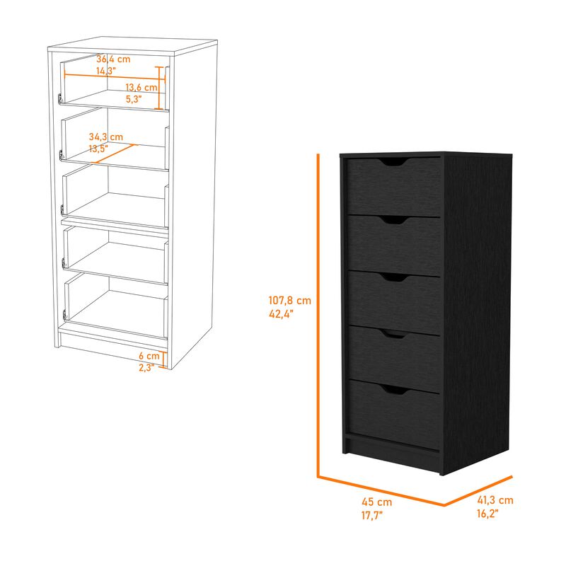 Dillon 5 Narrow Drawer Dresser