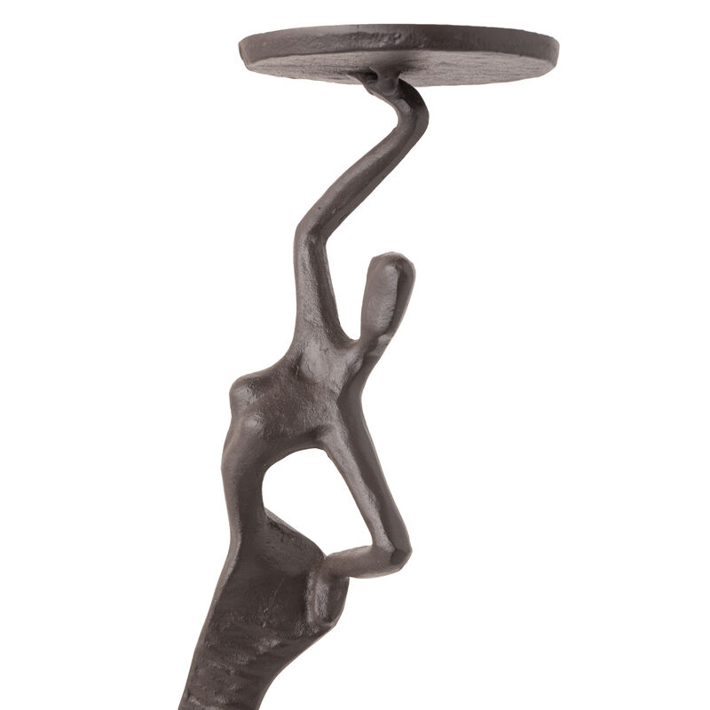 Fancy Lady Cast Iron Sculpture Candle Holder