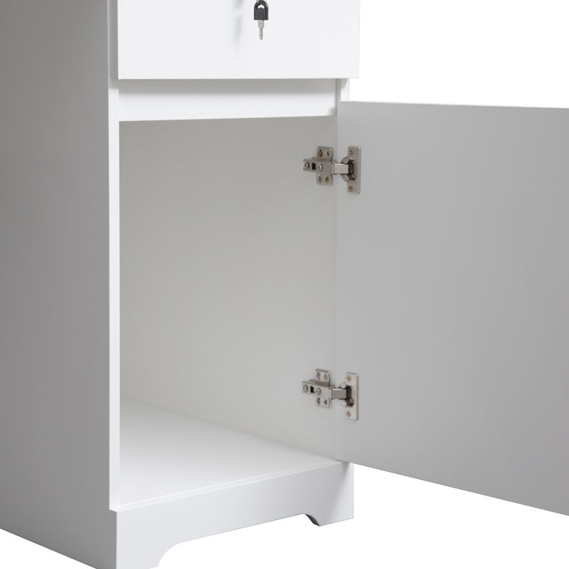 Home Office Desk, Storage Workbench with Charging Station