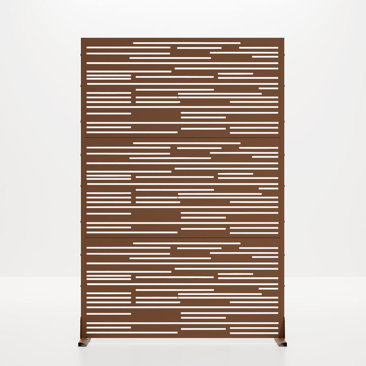47in. W x 72in. H  Garden Fence Outdoor Privacy Screen  in Brown