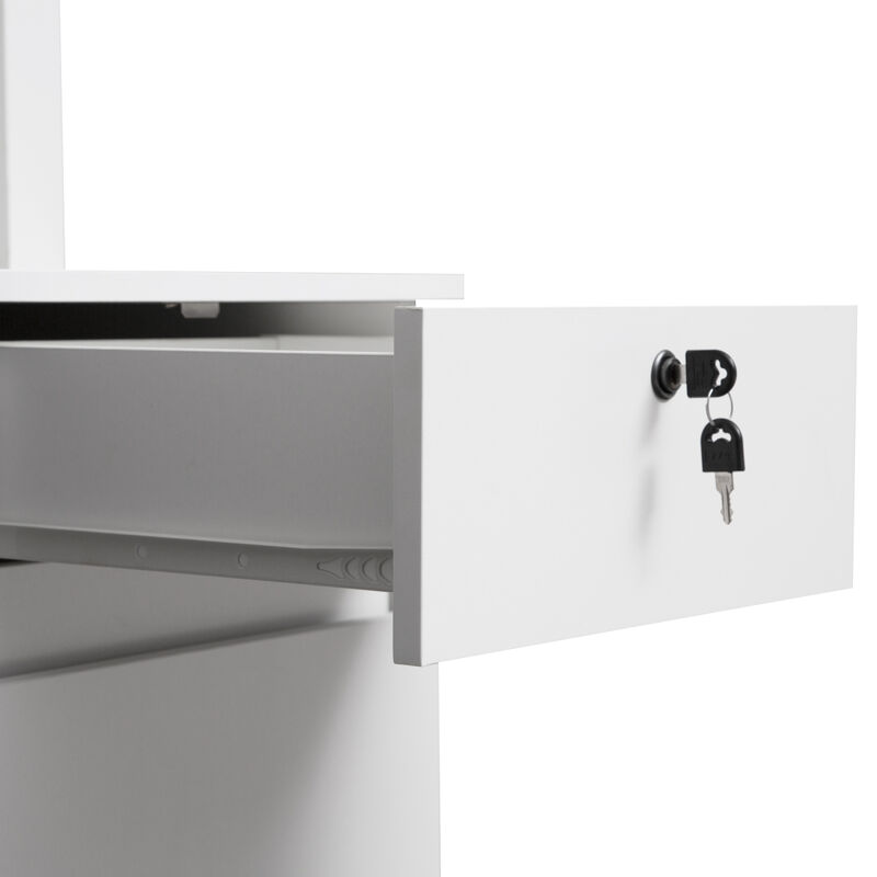 Home Office Desk, Storage Workbench With Charging Station