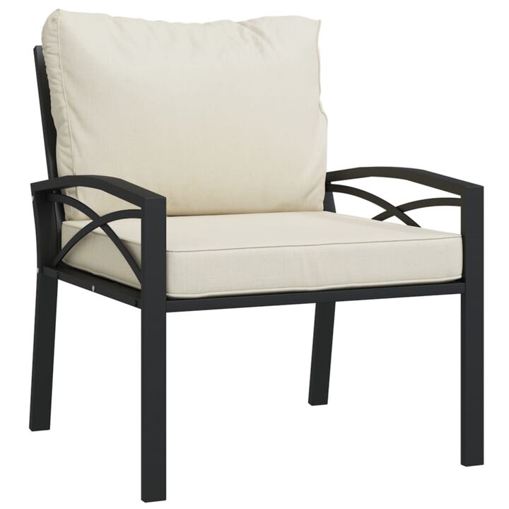 vidaXL Patio Chair with Sand Cushions 26.8"x29.9"x31.1" Steel