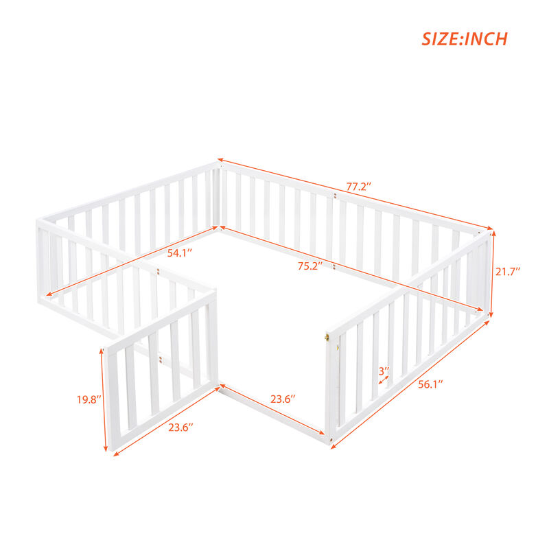 Merax Wood  Daybed Frame with Fence