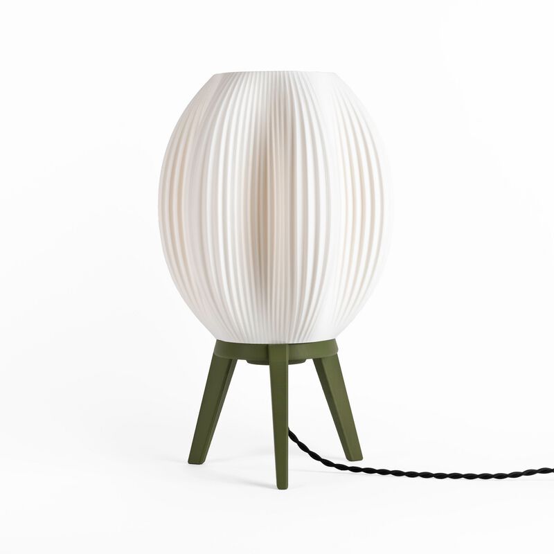 Wavy Modern Contemporary Plant-Based PLA 3D Printed Dimmable LED Table Lamp