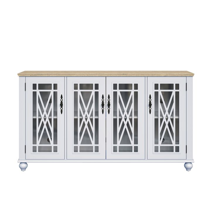 FESTIVO 63" Antique-Inspired Kitchen Buffet Sideboard Cabinet