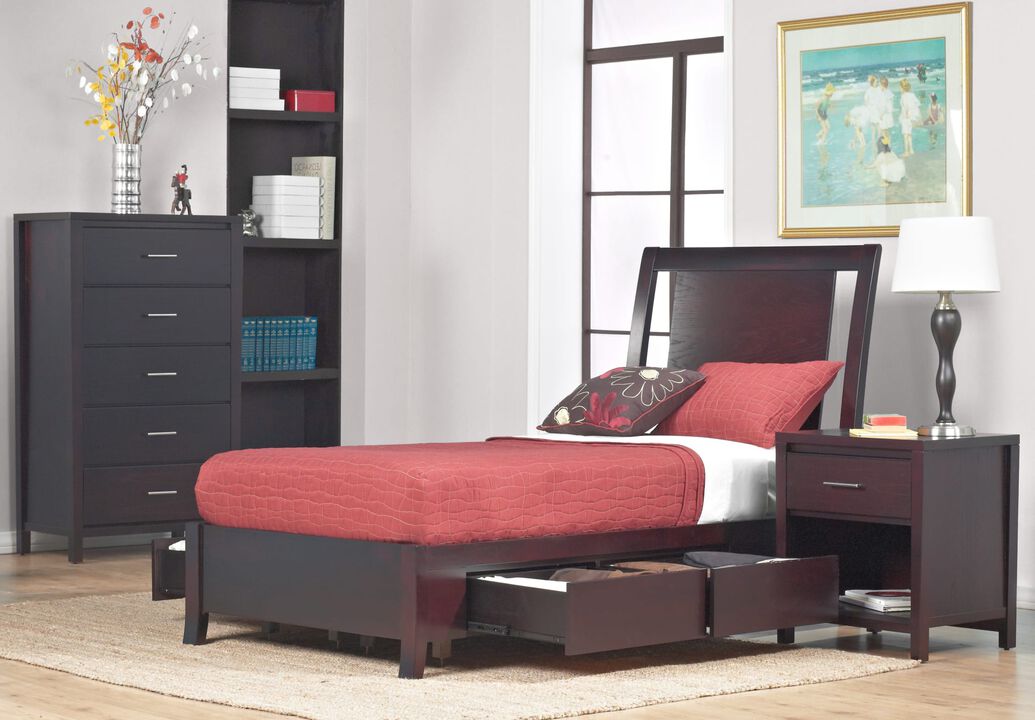 Modus Furniture International|Modus Direct Ship|Nevis Low Profile Storage Twin|Twin Storage Bed