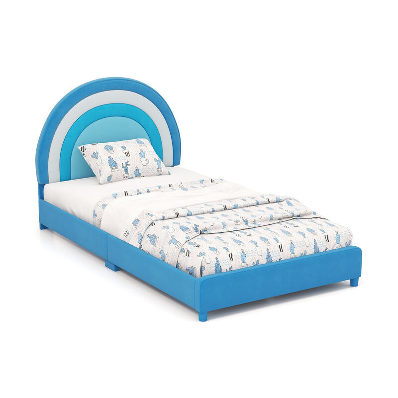 Height-Adjustable Headboard Bed Frame with Sturdy Wooden Slats, Modern Platform Design for Comfort and Support