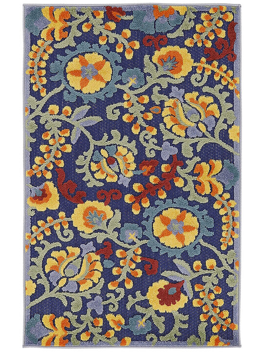 Aloha ALH17 Navy/Multicolor 3'6" x 5'6" Rug