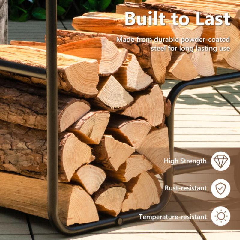 Hivvago Firewood Log Cart Carrier with Anti-Slip and Wear-Resistant Wheels