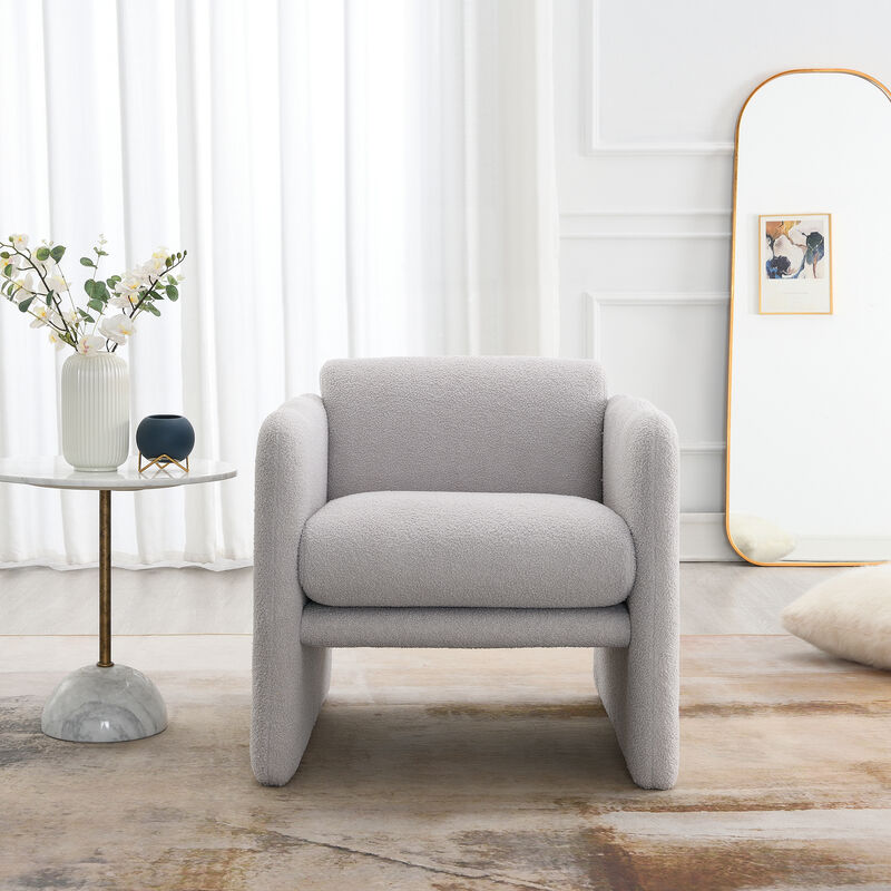 Merax Teddy Fabric Arm Chair Accent Chair for Primary Living Space