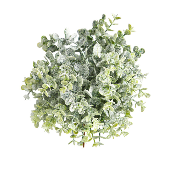 Hivvago 8" Frosted Eucalyptus Decorative Artificial Ball (Set of 3)