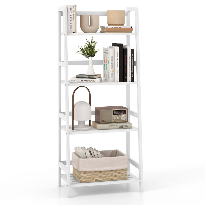 47.5 Inch 4-Tier Multifunctional Bamboo Bookcase Storage Stand Rack
