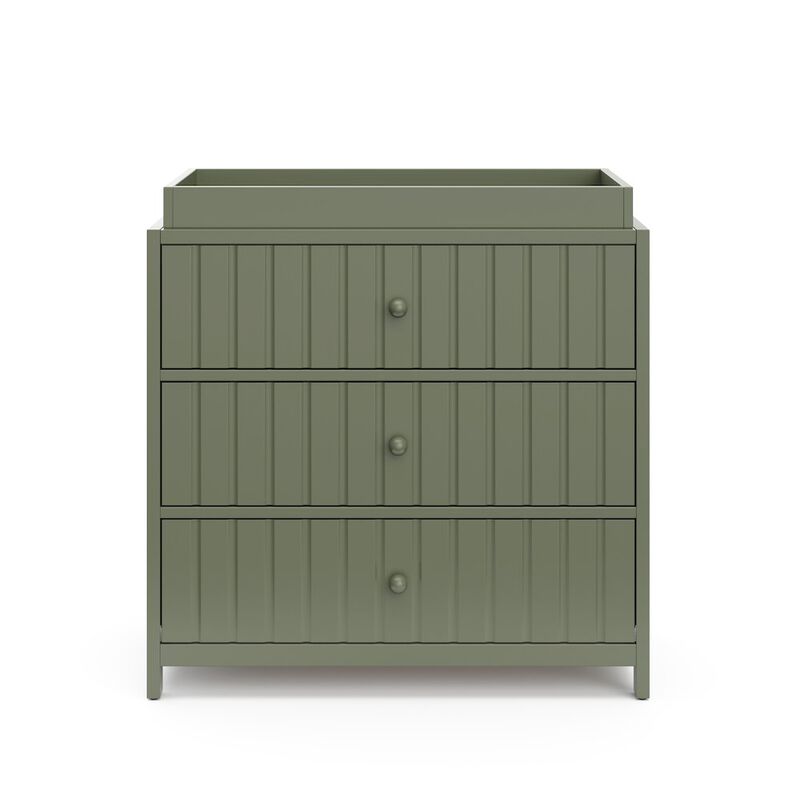 Graco Teddi 3 Drawer Chest with Changing Table Topper (Olive)