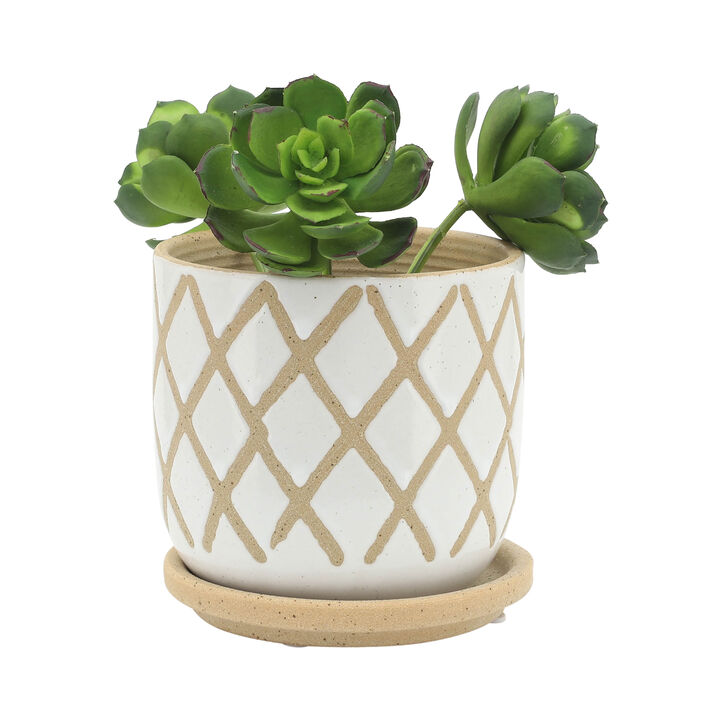 Cross Planter with Saucer Set